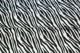 (V) Katoen zebraprint wit/zwart
