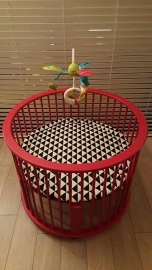 Boxkleed rond zwart/wit/ster