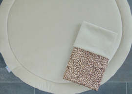 (V) Dekbedovertrek nicky velours/panterprint beige/bruin 75 x 100 cm