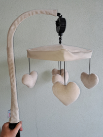 Set bekleding boxmobiel met hartjes nicky velours/katoen de luxe