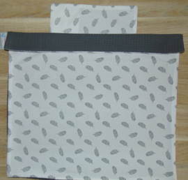 (V) Dekbedovertrekset 50 x 50 cm wafelkatoen/veertjes donkergrijs