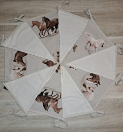 Stoffen slinger paarden beige/bruin