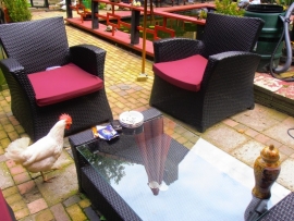 Bekleding tuinmeubelen bordeauxrood