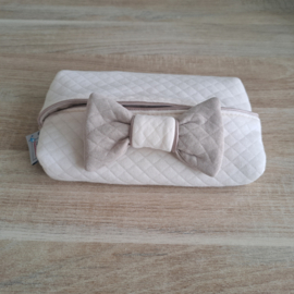 Billendoekjeshoes met satijnen bies en strik tricot diamond