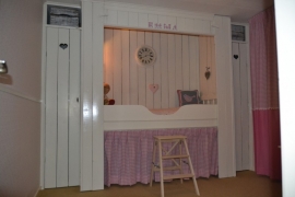 Gordijnen ruit / uni katoen roze