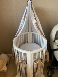 Wieghemel stokke off-white/beige satijnen ruche