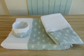 Set babykamer cactus oud mint/wit