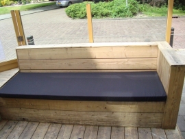 Bekleding steigerhouten banken zwart