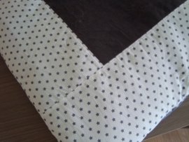 Boxkleed ster/nicky velours 90 x 100 cm wit/grijs