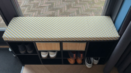 Kussenhoes hexagon wit/grijs/geel 104.5 x 30 x 5 cm