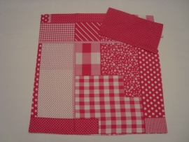 Dekbedovertrekset katoen patchwork fuchsia