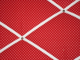 Memobord 40 x 60 cm stipjes rood/wit