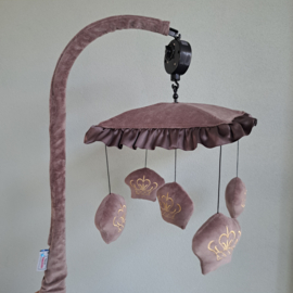 Set bekleding boxmobiel met geborduurde kroontjes nicky velours