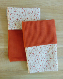 Dekbedovertrek 60 x 80 cm wafelkatoen /poplin bloemetjes
