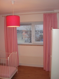 Gordijnen mini ruit roze