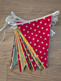Stoffen slinger carnaval  rood/groen/geel 10 meter