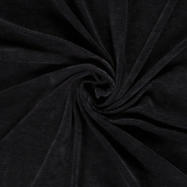 Rib velours zwart (069)