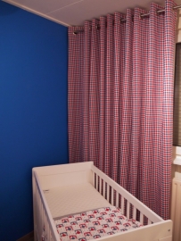 Gordijnen ruit/hartje rood-wit-blauw