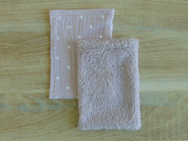 (V) Hydrofiele washandjes voor de pop set van 2 oudroze