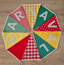 (V) Stoffen slinger 'CARNAVAL'  rood/groen/geel