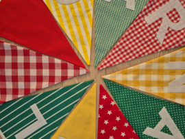 Stoffen slinger 'CARNAVAL'  rood/groen/geel