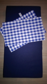 Poppenbedmatras donkerblauw met overtreksetje