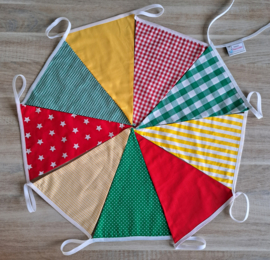 Stoffen slinger carnaval  rood/groen/geel 10 meter