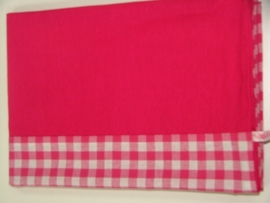 (V) Dekbedovertrek 60 x 80 cm ruit/uni fuchsia