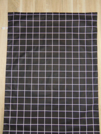 (V) Dekbedovertrek ruit/uni 60 x 80 cm zwart/wit/oker