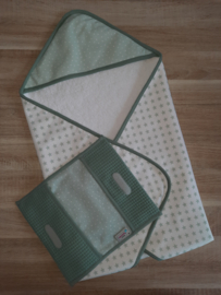 Set sterretjes/stipjes wit/mint/oudgroen