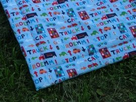 Speelkleed auto blauw/multi 150 x 150 cm