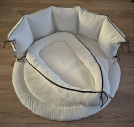 Set rond Jip met zwart paspelband