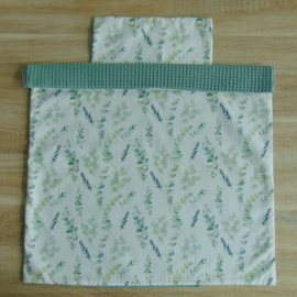 Dekbedovertrekset wafelkatoen/poplin eucalyptus