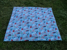 Speelkleed auto blauw/multi 150 x 150 cm