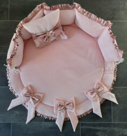 Set rond Noah nicky velours met satijnen ruche