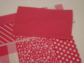 Dekbedovertrekset katoen patchwork fuchsia