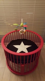 Boxkleed rond zwart/wit/ster