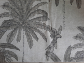 Canvas palmbomen/vogels zand