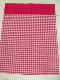 (V) Dekbedovertrek 60 x 80 cm ruit/uni fuchsia