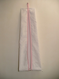 Luierzak broderie wit/lichtroze