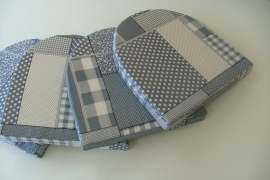 Kussens patchwork grijs