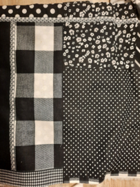 Katoen patchwork zwart/wit