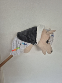 (V) Hobbyhorse dekentje donkergrijs/off-white