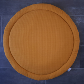 Boxkleed rond wafelkatoen/poplin fantasie wit/zwart