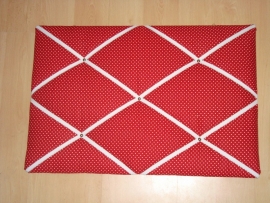 Memobord 40 x 60 cm stipjes rood/wit