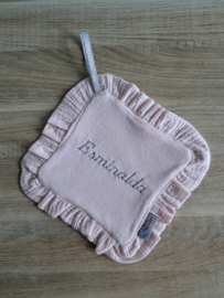 Speendoekje nicky velours met hydrofiele ruche