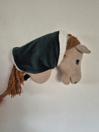 (V) Hobbyhorse dekentje donkergroen/off-white