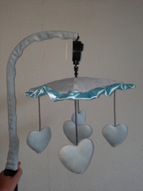 Set bekleding boxmobiel met hartjes nicky velours/satijnen ruche