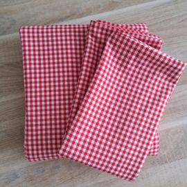 SO Dekbedovertrek bb ruit 5 mm 200 x 200 cm met 2 kussenslopen rood/wit