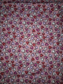 Katoen hartjes roze